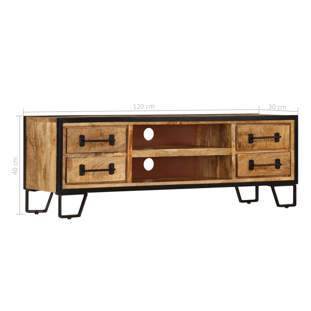 TV Cabinet with Drawers 120x30x40 cm Solid Mango Wood