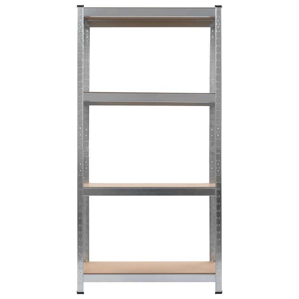 Storage Shelves 2 pcs Silver 80x40x160 cm Steel and MDF