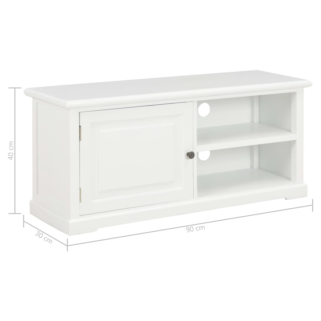 TV Cabinet White 90x30x40 cm Wood