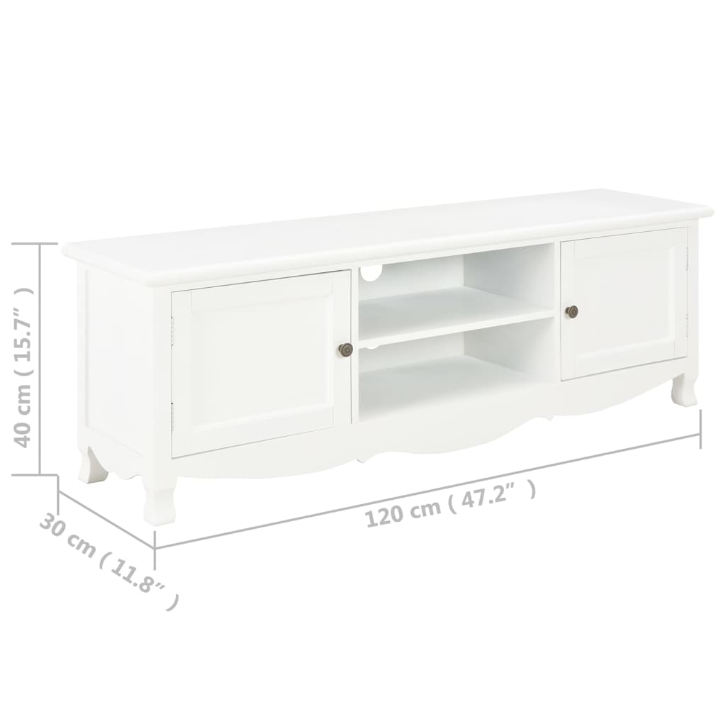 TV Cabinet White 120x30x40 cm Wood