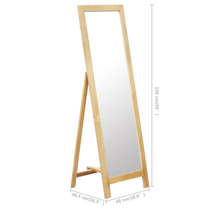 Freestanding Mirror 48x46.5x150 cm Solid Oak Wood