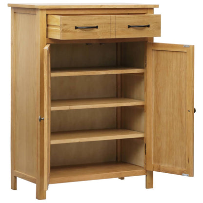 Shoe Cabinet 76x37x105 cm Solid Oak Wood