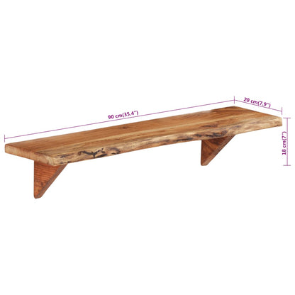 Wall Shelves 2 pcs 90x20x18 cm Solid Acacia Wood