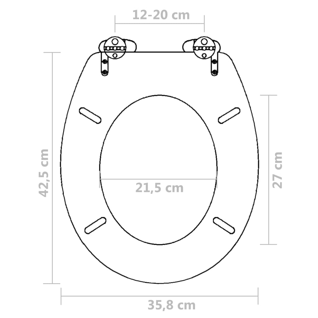 Toilet Seats with Soft Close Lids 2 pcs MDF Black