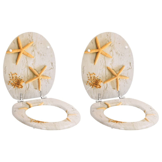 Toilet Seats with Lids 2 pcs MDF Sea Star