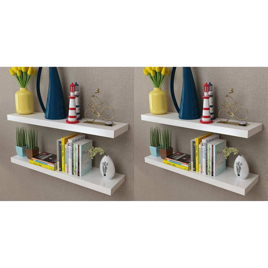 Wall Shelves 4 pcs White 80 cm