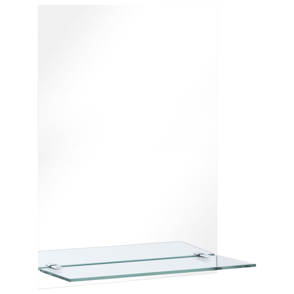 Wall Mirror with Shelf 40x60 cm Tempered Glass