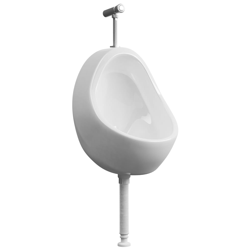 Wall Hung Urinal with Flush Valve Ceramic White