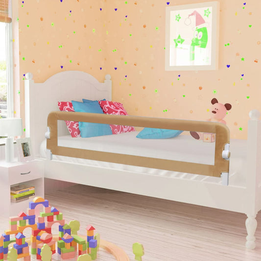 Toddler Safety Bed Rail Taupe 150x42 cm Polyester