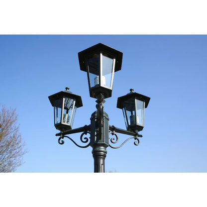 Garden Light Post 3-arms 215 cm Dark Green/Black Aluminium