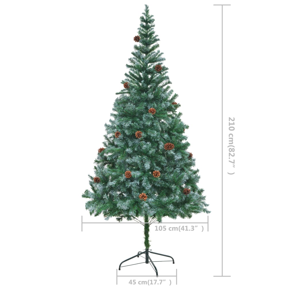 Artificial Christmas Tree with Pinecones 210 cm