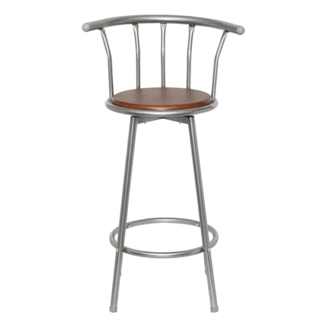 Bar Stools 2 pcs Brown Steel