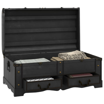 Wooden Treasure Chest Large Black