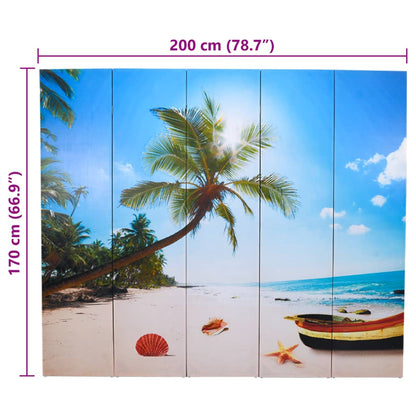 Folding Room Divider 200x170 cm Beach