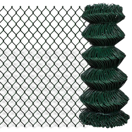 Chain Link Fence Steel 0,8x25 m Green