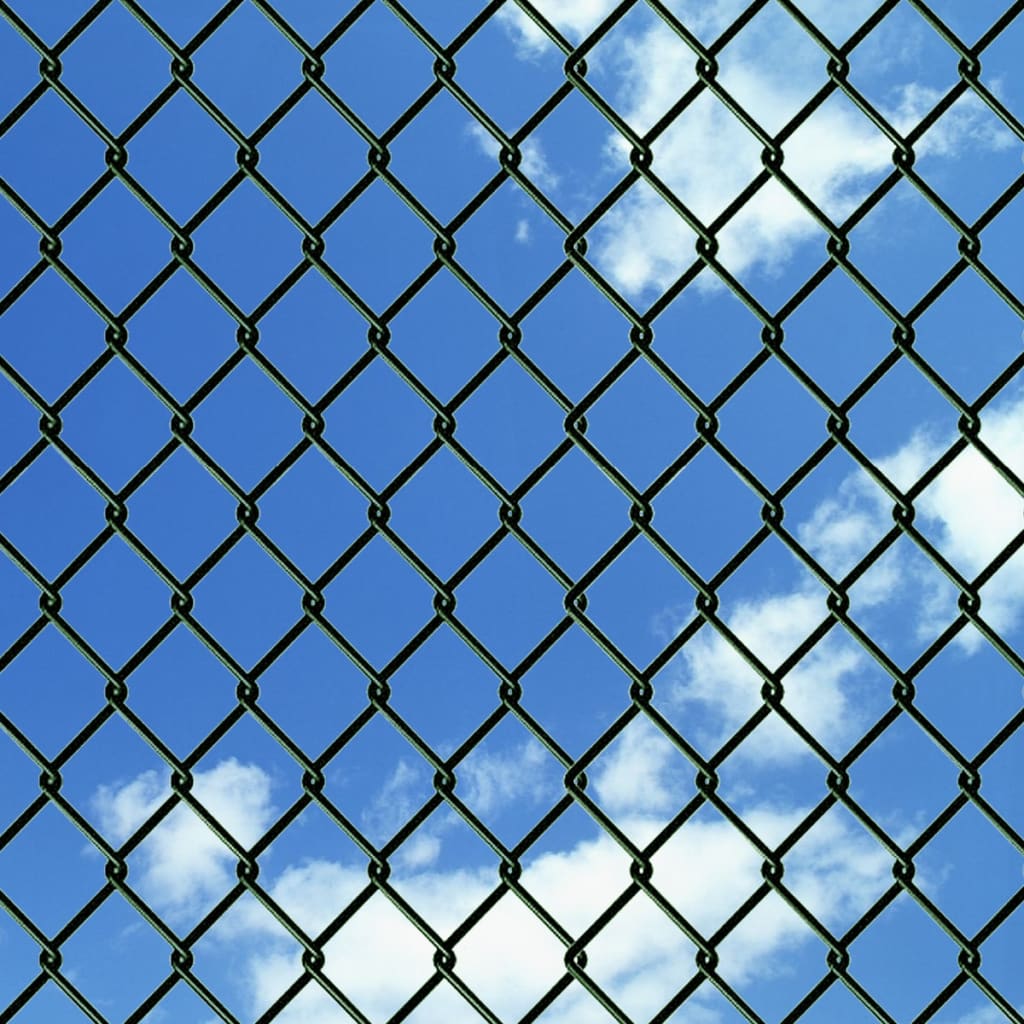 Chain Link Fence Steel 0,8x25 m Green