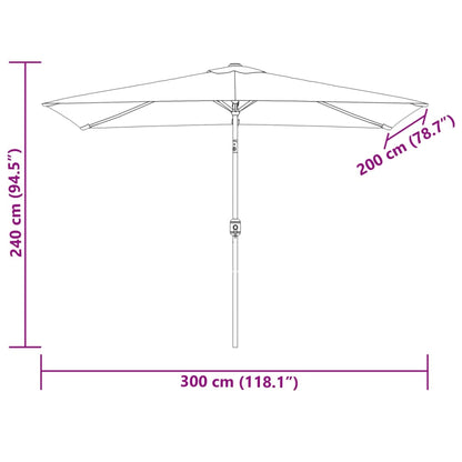 Garden Parasol 200 x 300 cm Green Rectangular