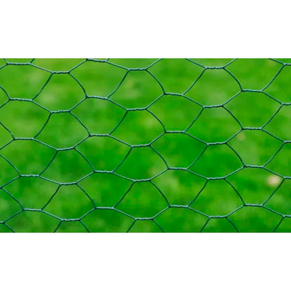 Chicken Wire Fence Galvanised with PVC Coating 25x1 m Green