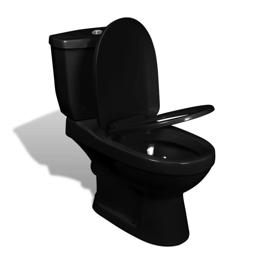 Toilet With Cistern Black