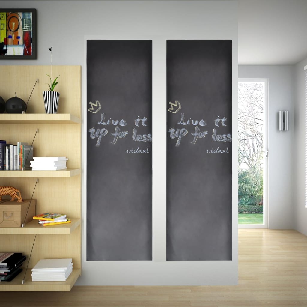 Wall Sticker Blackboard 0.6 x 2 m 2 Rolls with Chalks