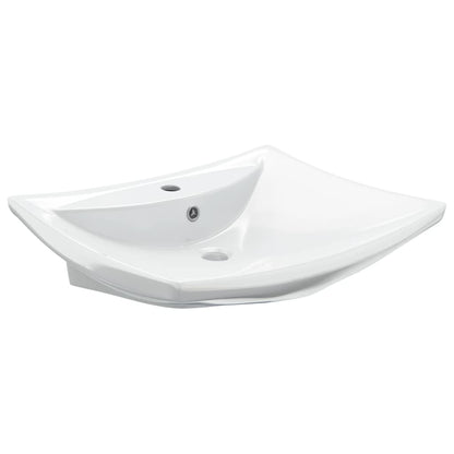 Luxury Ceramic Basin Rectangular with Overflow & Faucet Hole