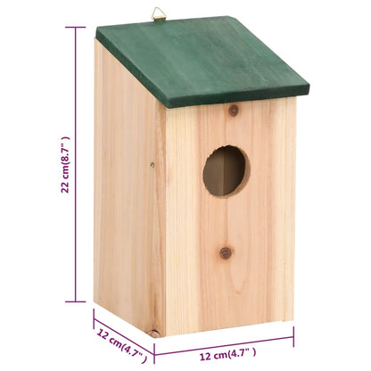 Bird Houses 4 pcs Wood 12x12x22 cm