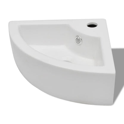 Wash Basin with Overflow 45x32x12.5 cm White