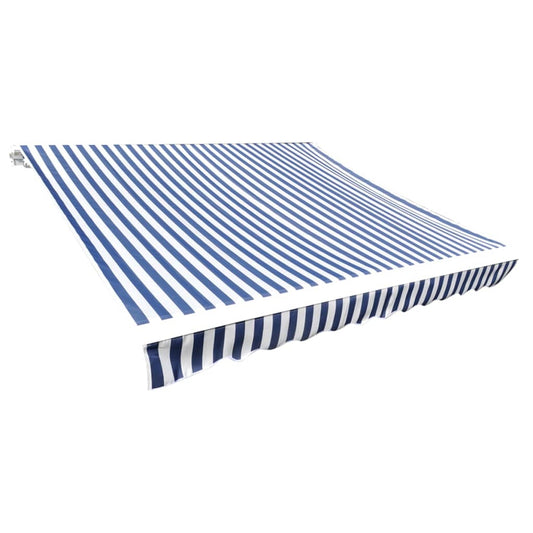 Awning Top Sunshade Canvas Blue & White 6 x 3 m