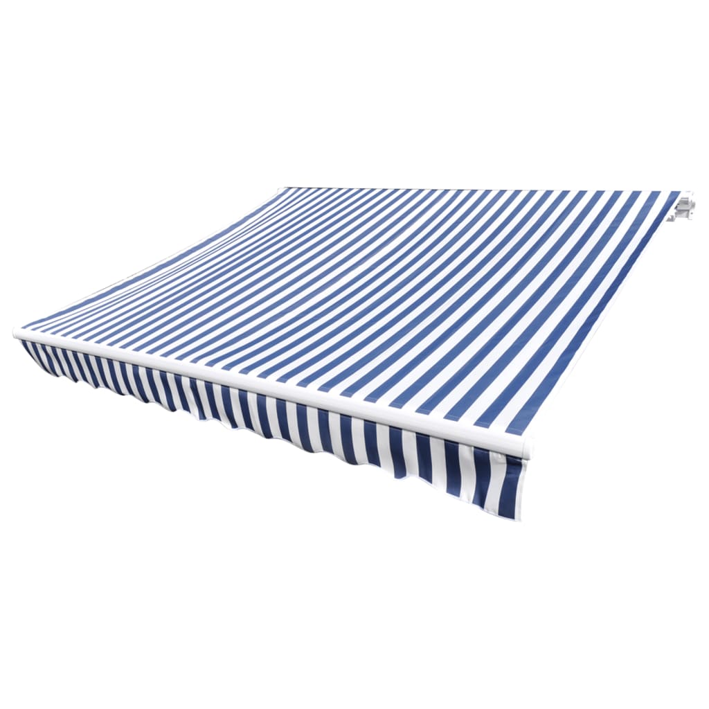 Awning Top Sunshade Canvas Blue & White 6 x 3 m