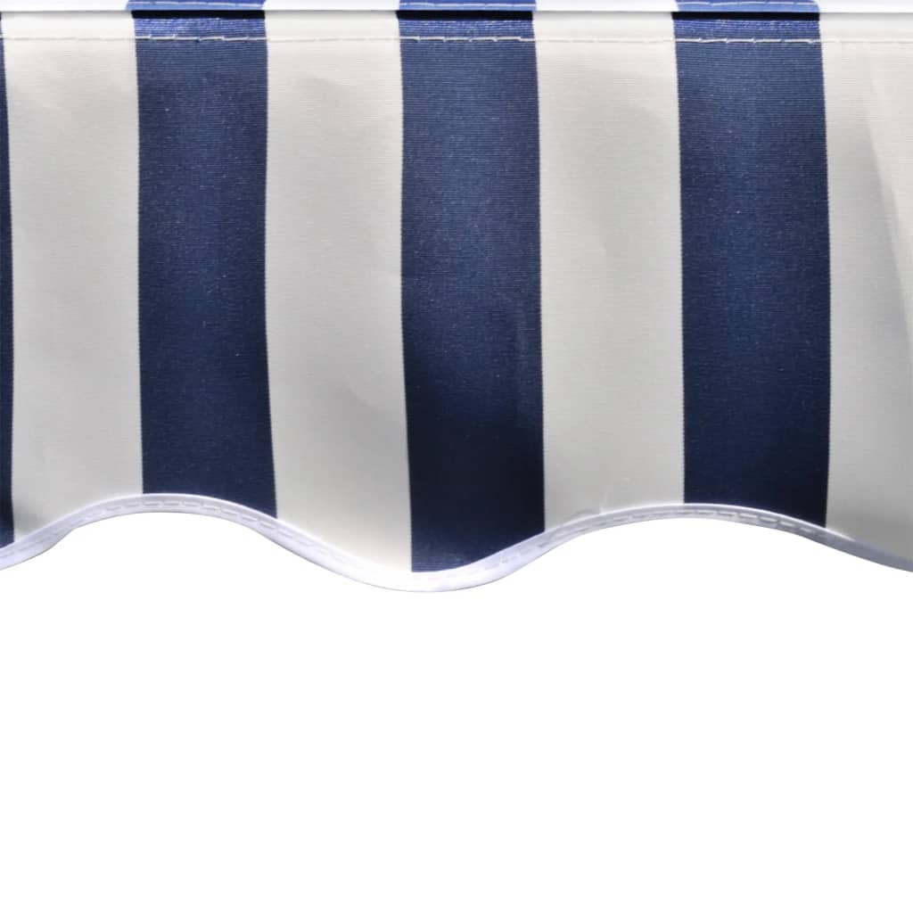 Awning Top Sunshade Canvas Blue & White 6 x 3 m