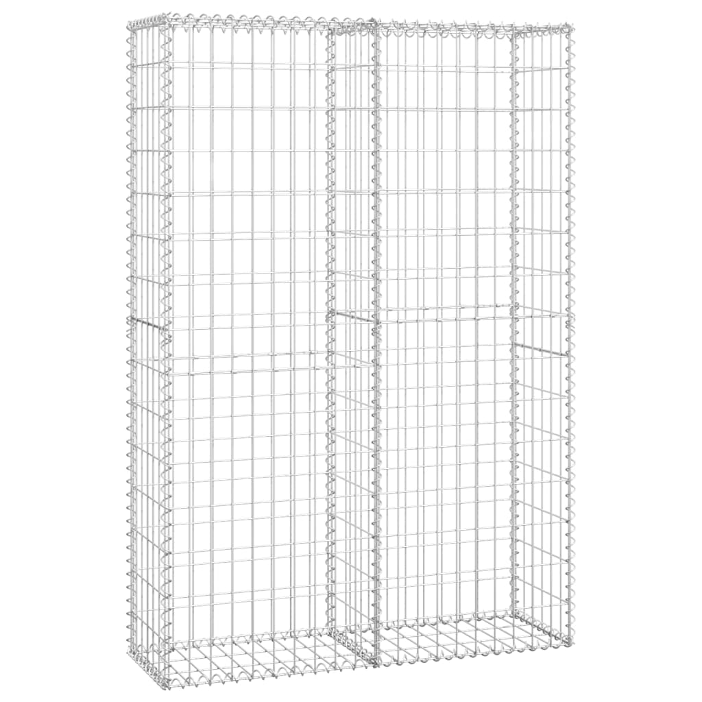 Gabion Basket with Lids Galvanised Wire 150 x 100 x 30 cm