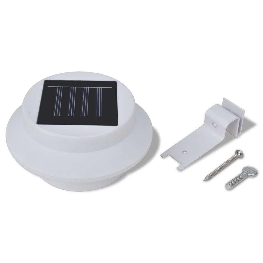 Outdoor Solar Lamp Set 6 pcs Fence Light Gutter Light White