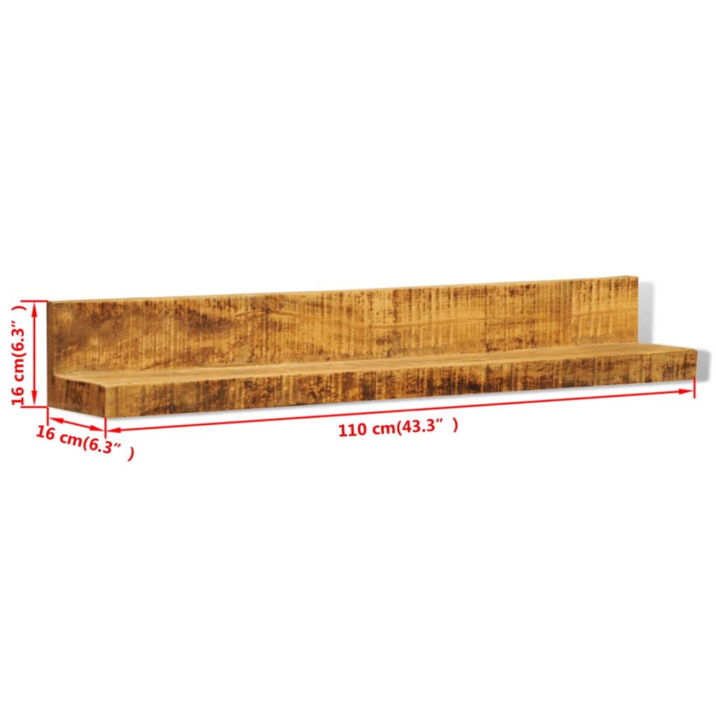 Display Shelf 2 pcs Solid Wood Wall-Mounted