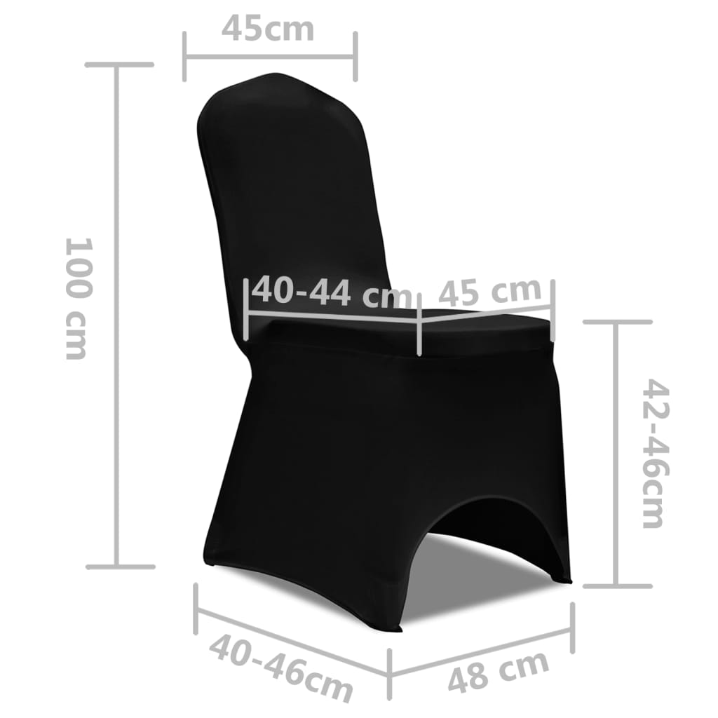 Chair Cover Stretch Black 6 pcs