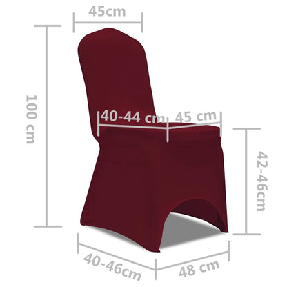 Chair Cover Stretch Burgundy 6 pcs