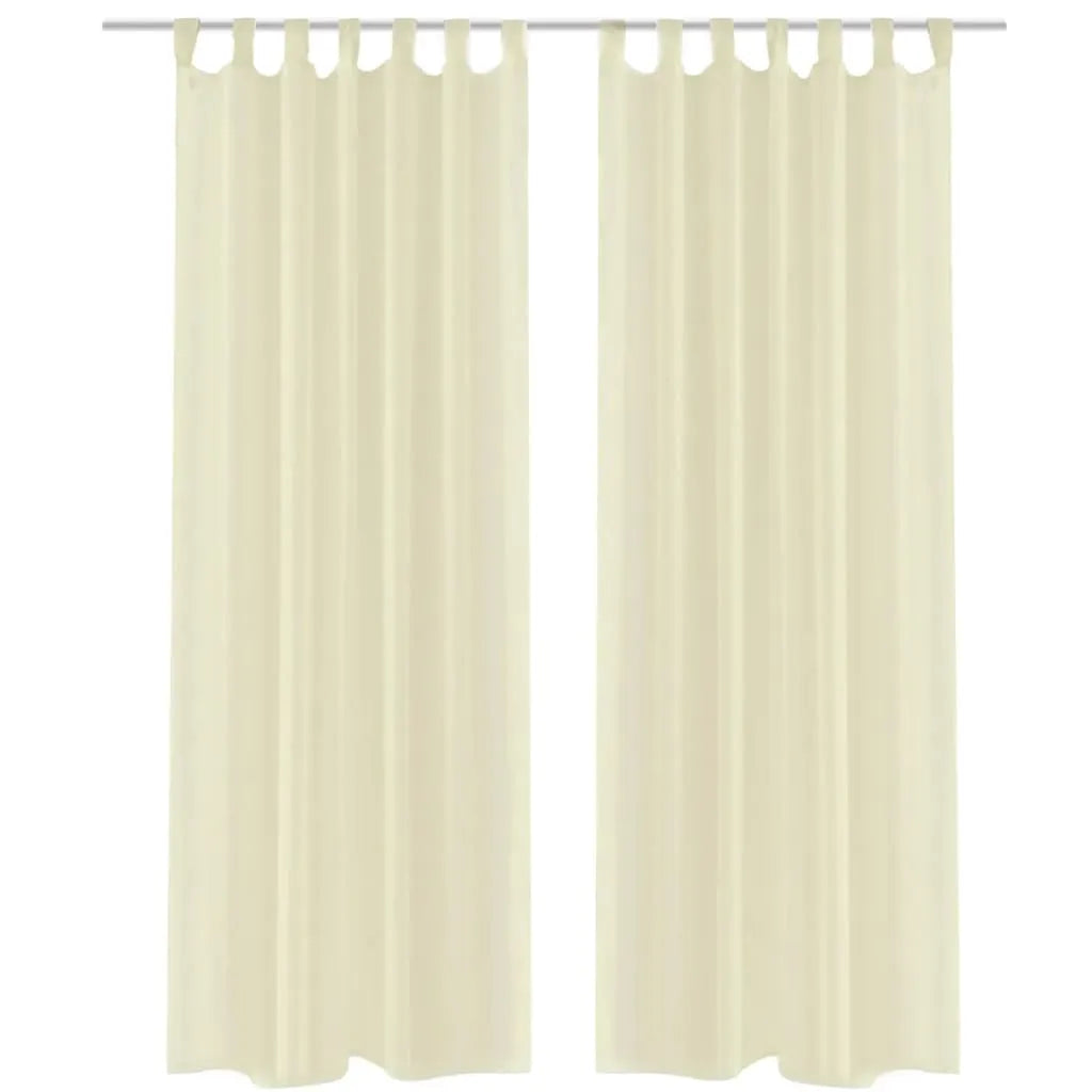 Cream Sheer Curtain 140 x 245 cm 2 pcs