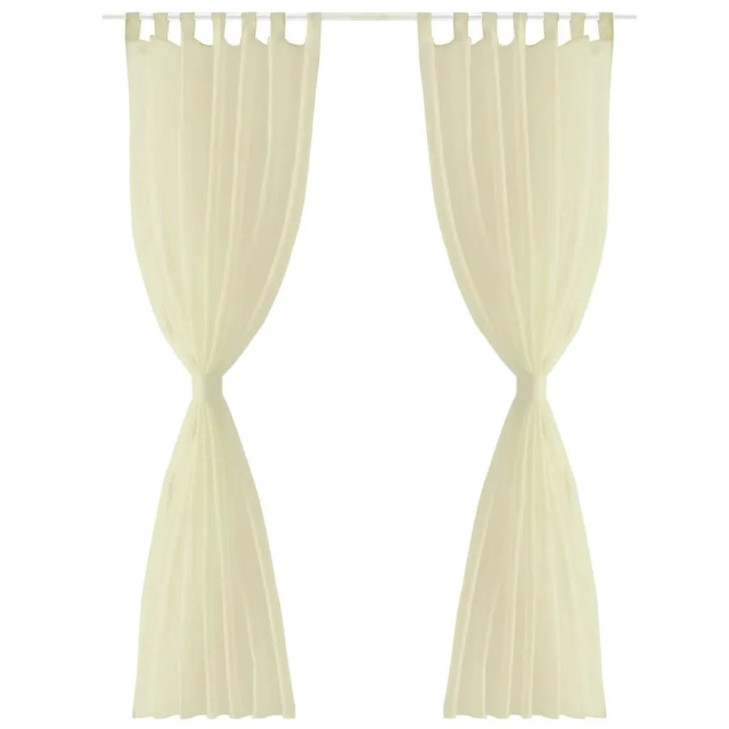 Cream Sheer Curtain 140 x 245 cm 2 pcs