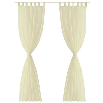 Cream Sheer Curtain 140 x 245 cm 2 pcs