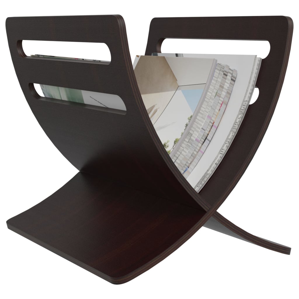 Wooden Magazine Rack Floor Standing Brown