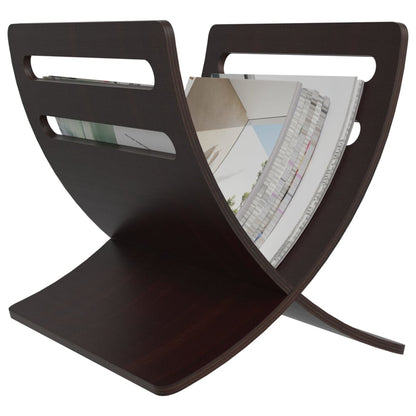 Wooden Magazine Rack Floor Standing Brown