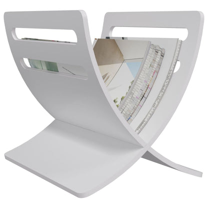 Wooden Magazine Rack Floor Standing White