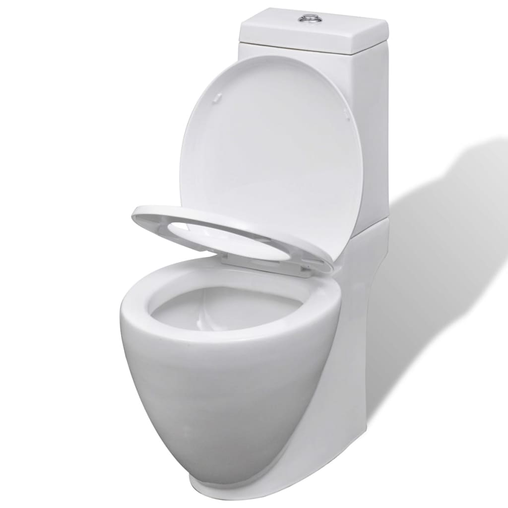 White Ceramic Toilet & Bidet Set