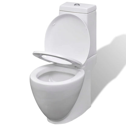 White Ceramic Toilet & Bidet Set