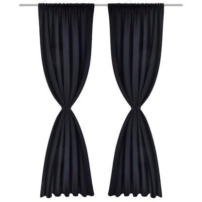 2 pcs Black Slot-Headed Blackout Curtains 135 x 245 cm