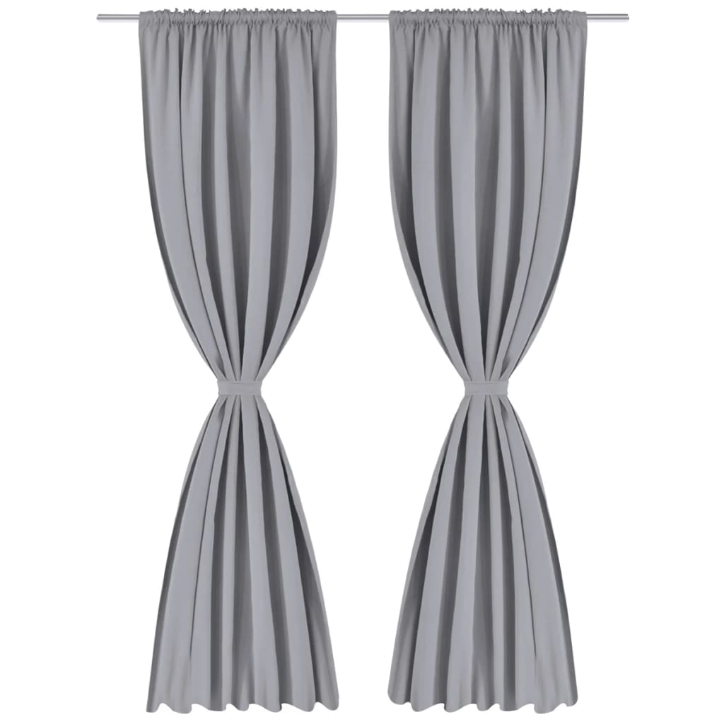 2 pcs Grey Slot-Headed Blackout Curtains 135 x 245 cm