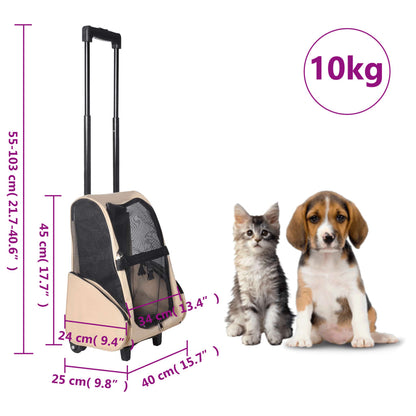 Foldable Multipurpose Pet Trolley Beige