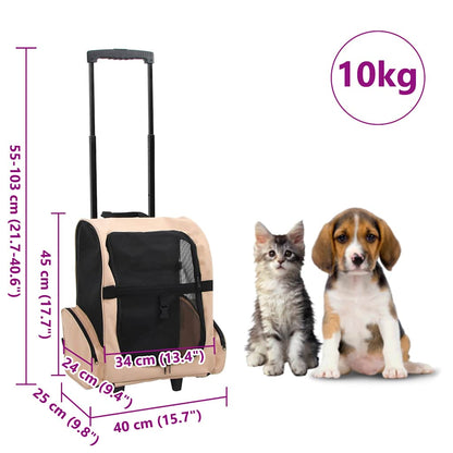 Foldable Multipurpose Pet Trolley Beige