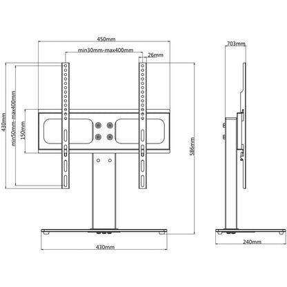 Pedestal TV Stand for 26-42 Inch Screen Max VESA 400x400 mm 30kg