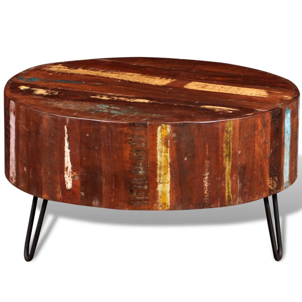 Coffee Table Solid Reclaimed Wood Round