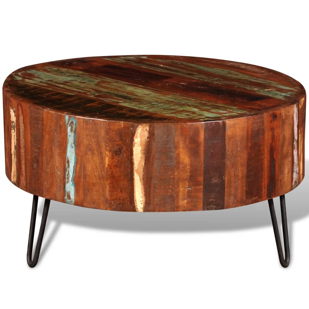 Coffee Table Solid Reclaimed Wood Round